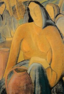 Grup de țărănci pe câmp (figuri în peisaj) - Olga Greceanu